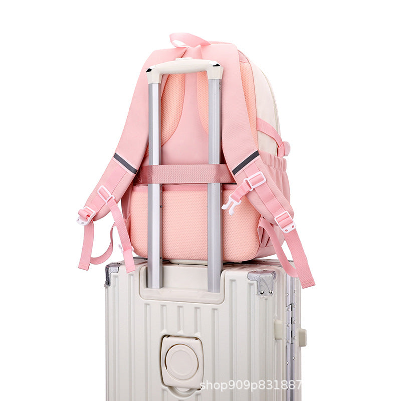 Cross-Border Schoolbag Primary School Student Grade 6 Girls New Middle School Students Tide Brand Large-Capacity Backpack One Piece Dropshipping