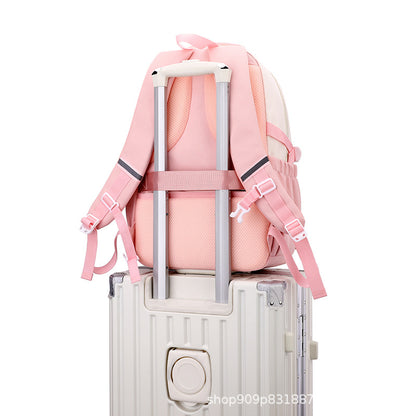 Cross-Border Schoolbag Primary School Student Grade 6 Girls New Middle School Students Tide Brand Large-Capacity Backpack One Piece Dropshipping