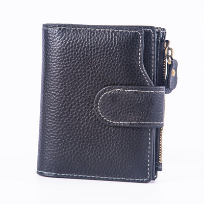 New Hot Sale Women's Leather Wallet Short HOTan and NEWn Oil Wax Cowhide Women's Multi-Functional Multi-Card-Slot Coin Purse