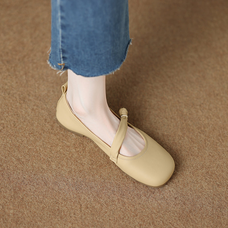 ikearlax Spring and Summer New  Style Soft Bottom Gommino Mary Jane Shoes Wanwan Style Shoes Gentle Shallow Mouth Flat Pumps Women