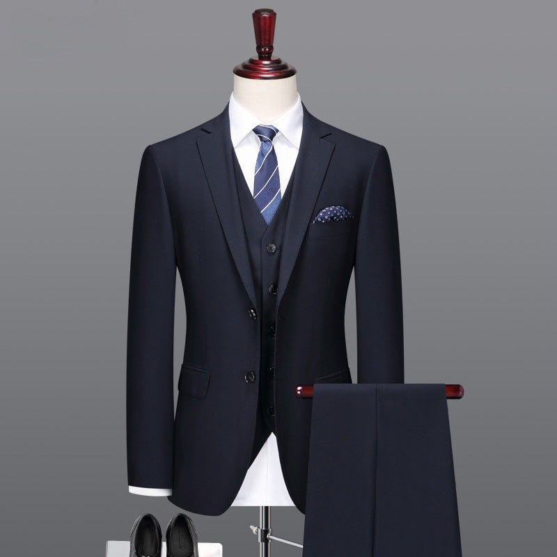 IKEARLAX  [High-Count Australian Wool] Suit Suit Men's Business Suit Vest Business Clothing Groom Wedding Suit