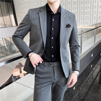 IKEARLAX  Casual Suit Men's Three-Piece Business Suit Handsome Groomsmen Group Groom Dress Office One Piece Dropshipping