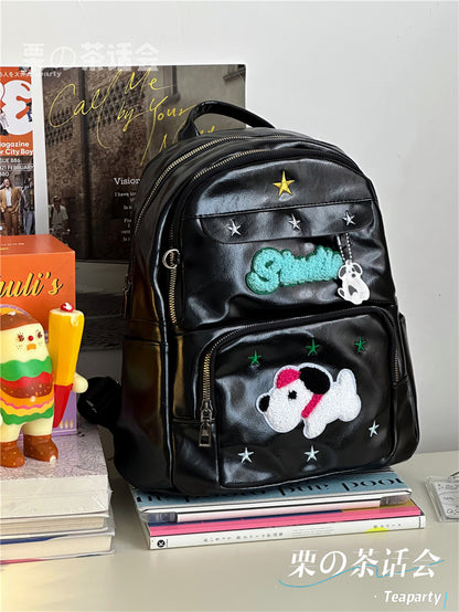 Retro Cute Puppy Schoolbag Ins Style Small Size Travel Student Backpack Y2g Sweet Hot Girl Casual Puma Small