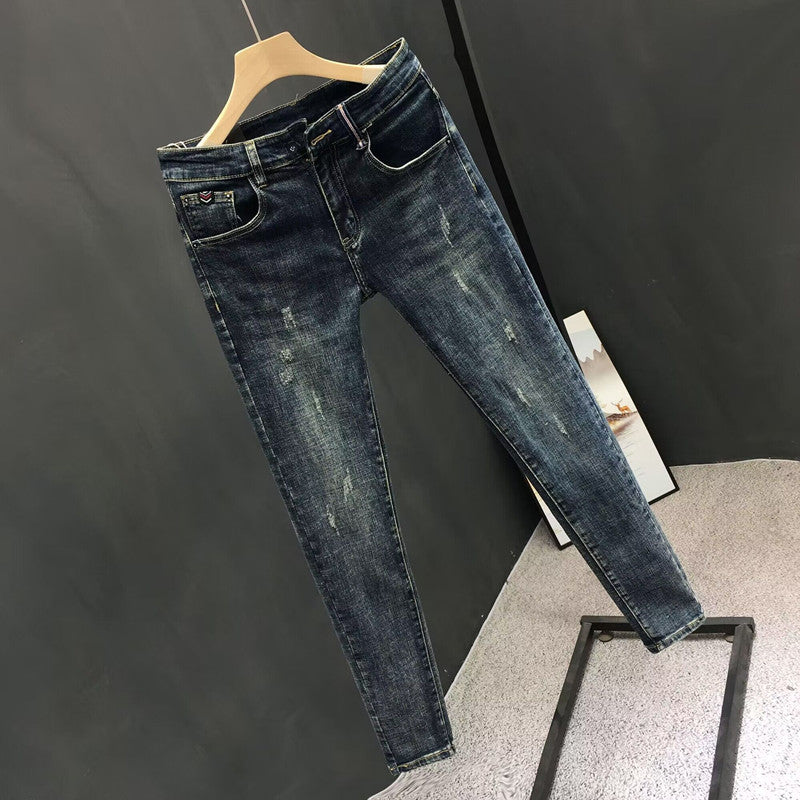 Jeans Men Fashion Brands 2023 for Spring and Summer Slim Fit Skinny Pants Korean Fashion Casual Stretch Pants Men