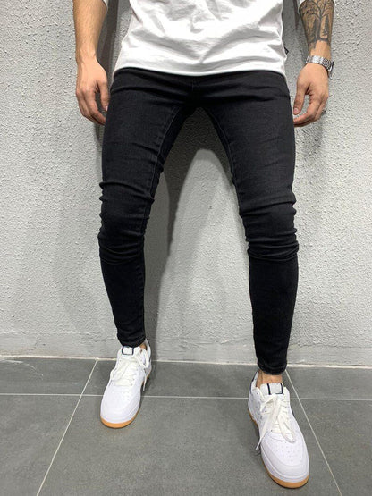 High Quality European and American Men's Stretch Skinny Jeans Hot Trade New SATINE Three Colors Hot