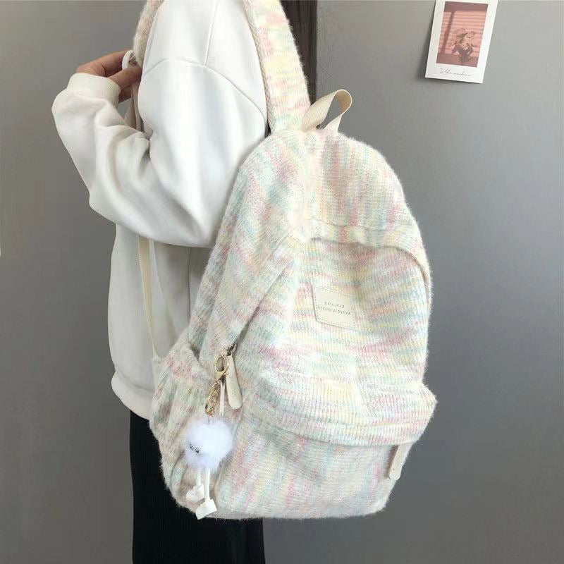 Gradient Color Schoolbag Female Ins Japanese Fresh Good-looking Junior and Senior High School Students All-Match Backpack College Students' Backpack