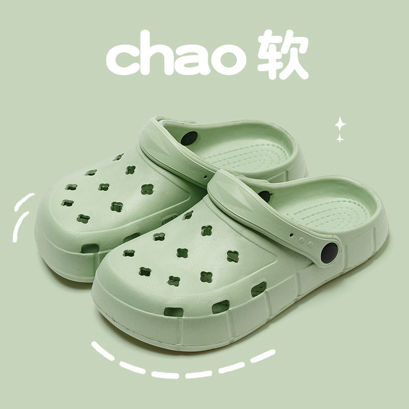 Poop Hole Shoes Summer Outdoor Wear Lightweight Dual-Use Sandals Sports Casual Couple Closed Toe Beach Slippers Women