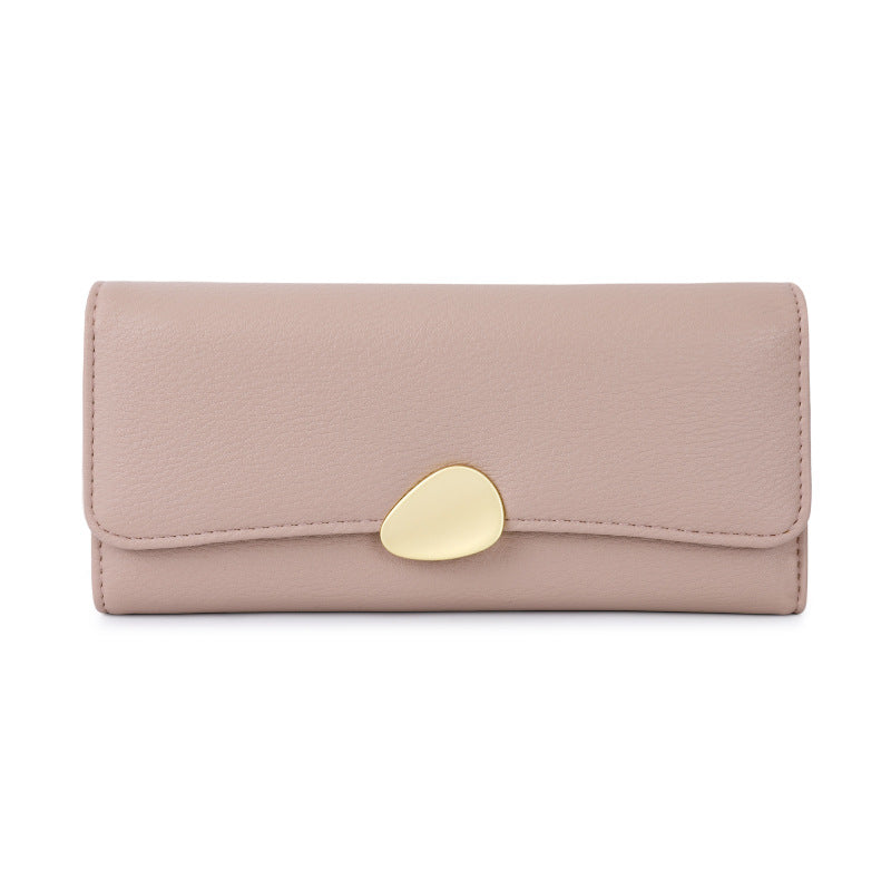 New HOTan and NEWn Lychee Pattern Big Three Fold Wallet All-Matching Ladies Long Clutch Generation Hair