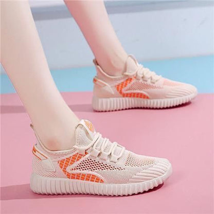 ikearlax Spring and Autumn Flying Woven Breathable Mesh Sneaker Women's Fashionable All-Match Casual Shoes Soft Bottom Non-Slip Old Beijing Cloth Shoes