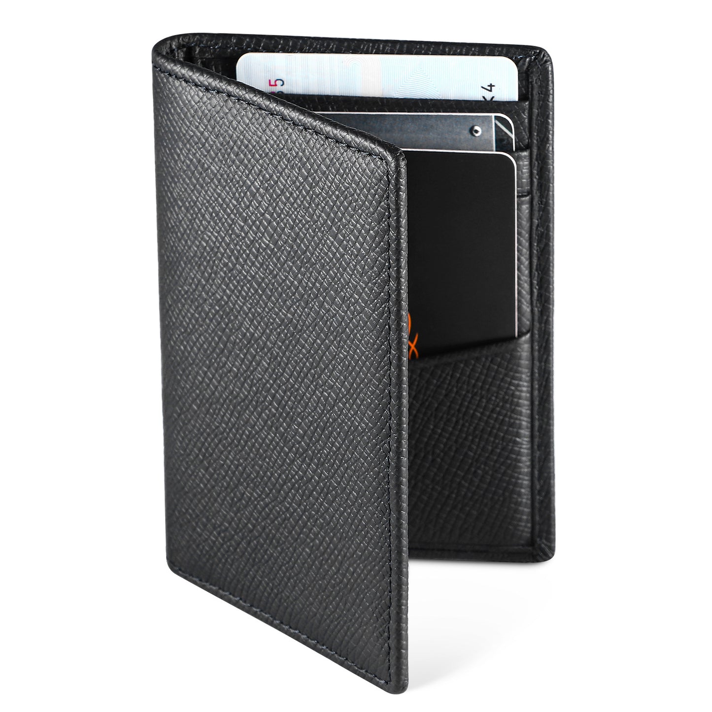 Popular Men's Leather Card Holder  Ultra-Thin Multi-Card-Slot Card Clamp Portable Cow Leather Anti-Theft Swiping Boutique Wallet