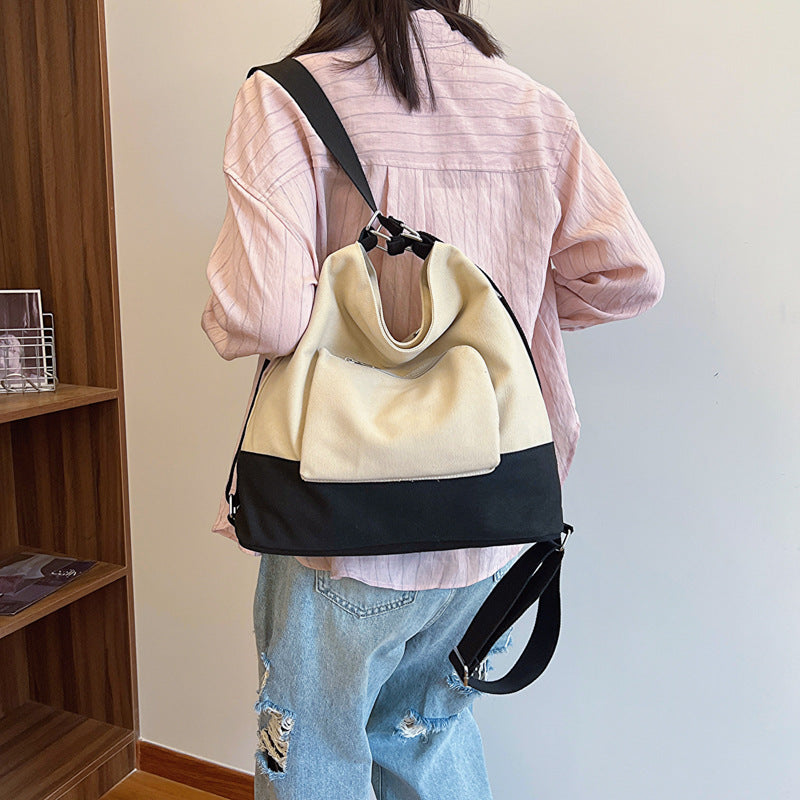 New Korean Style Simple All-Match Backpack Outdoor Leisure Commute Backpack College Artistic Style Large Capacity Shoulder Bag