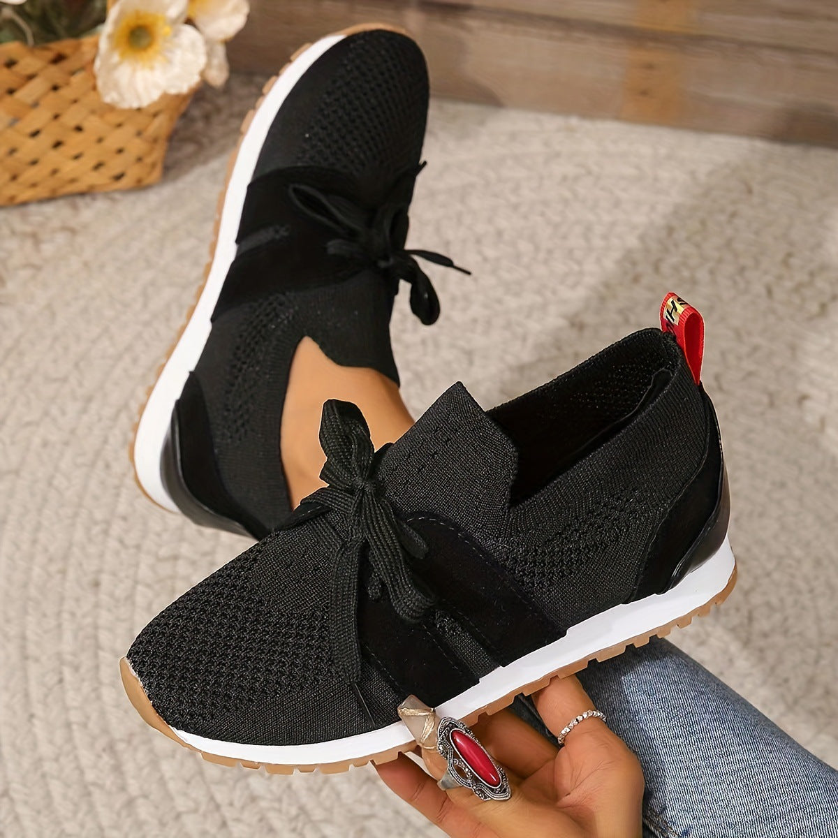 ikearlax Foreign Trade Large Size Flat Bottom Sports Casual Shoes Female  Four Seasons New Comfort Breathable Fly Woven Mesh Light Running