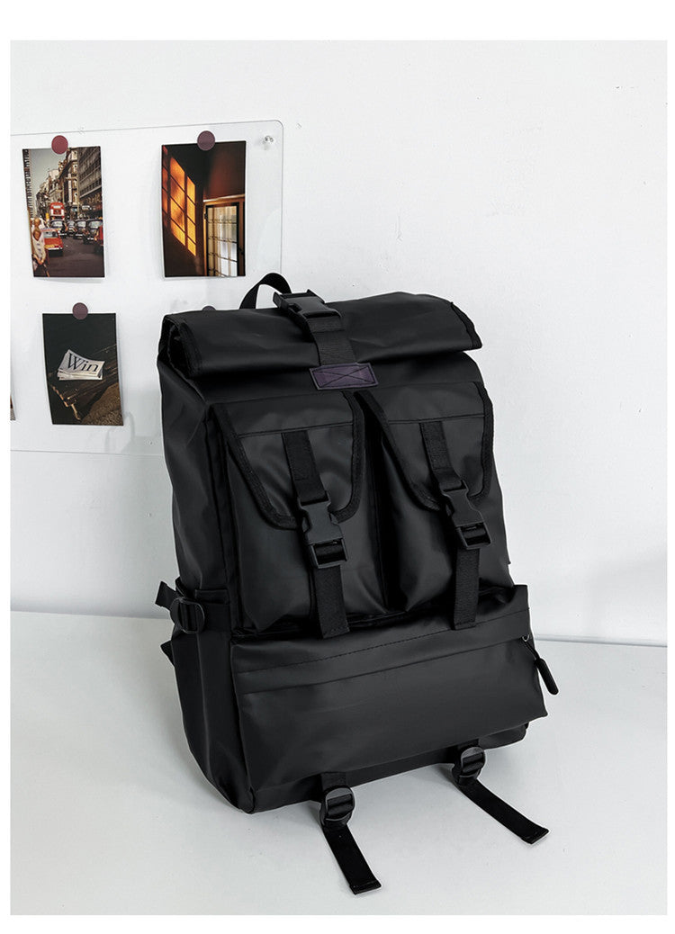 Fashion Brand Large Capacity Backpack Men's Business Shirt Wind Riding Schoolbag Waterproof Commuter College Students' Backpack Outdoor Computer Bag