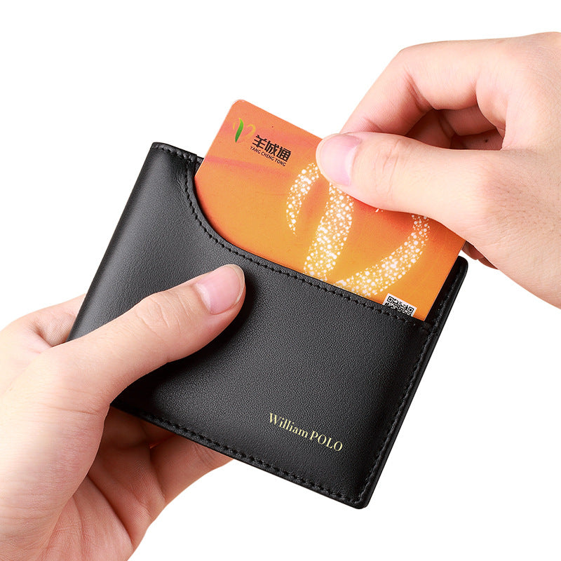 Emperor Paul Wallet Men's Genuine Cattlehide Leather Surface Short and Simple Business Coin Purse Men's Card Holder Men's Wholesale