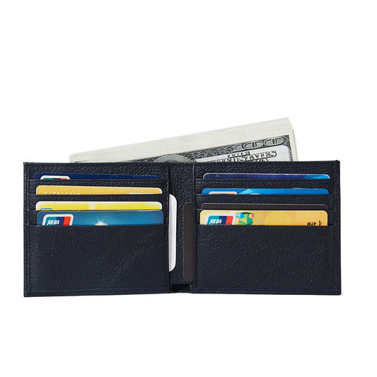 Hot Trade Business Men's Short Newn Gold Clip Leather Wallet Fashion Wallet Driving License Multiple Card Slots Document Bag Card Holder