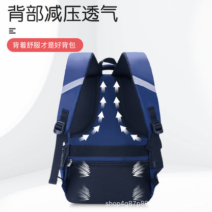 Junior's Schoolbag Large Capacity Men's Spine Protection Grade 3-6 Children Primary School Student Backpack Wholesale Kidsbag Burden Reduction