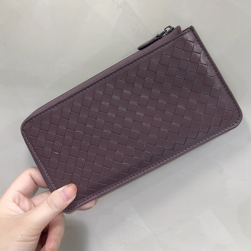 New Leather Wallet TikTok Same Coin Purse Wallet Lamb Leather Card Holder Certificate Card Holder Ladies Card Holder Long