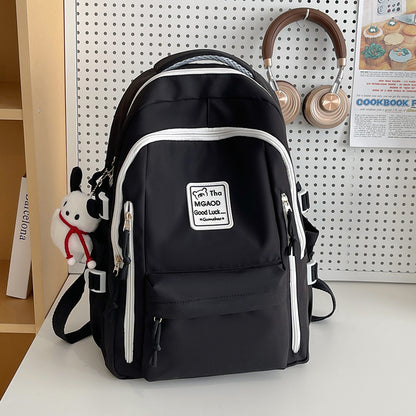 New Large Capacity Backpack Women's Japanese Style Contrast Color Fashion Brand College Students Bag Casual Travel Bag Computer Bag