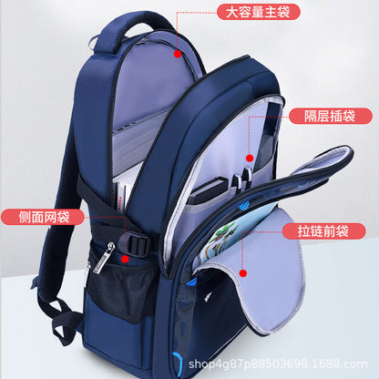 Junior's Schoolbag Large Capacity Men's Spine Protection Grade 3-6 Children Primary School Student Backpack Wholesale Kidsbag Burden Reduction