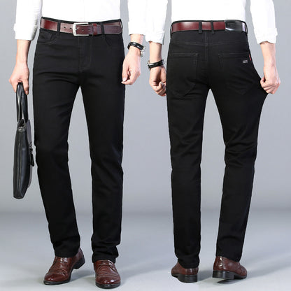 Black Jeans Men's 2023 New Slim Fit Skinny Autumn Fashion Brand Stretch Casual Spring and Autumn Business Trousers Men