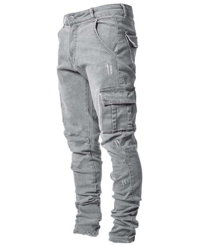 European Station  New Arrival Jeans Men's Side Pocket Skinny Jeans One Piece Dropshipping