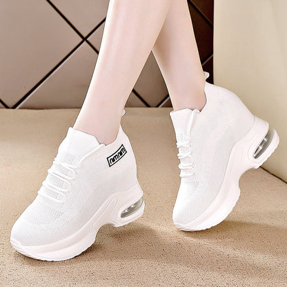 ikearlax In Stock Generation Black Sneaker Women's Cross-Border Autumn Fat Feet Wide Feet Soft Bottom Soft Surface Comfortable Height Increasing Shoes