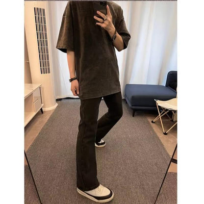 Men's Jeans 2024 New Spring and Summer American High Street Straight Slim Black Casual Skinny Long Pants