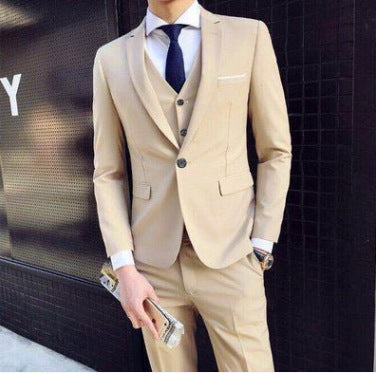 IKEARLAX  Men's Spring and Autumn Men's Suit Suit Korean Slim Fit Suit Men's Business Suit Suit Wedding Dress Best Man Clothing