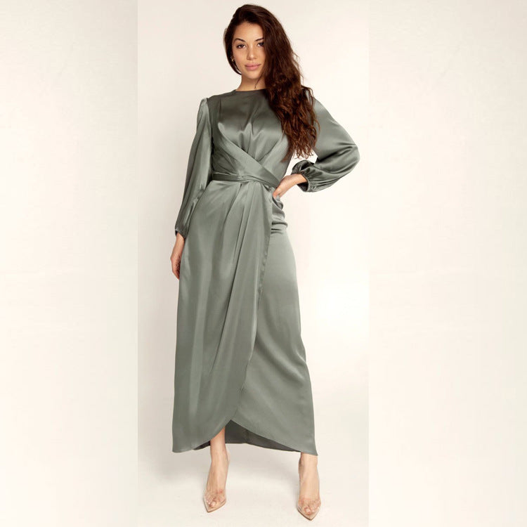 ikearlax Soft Waist Dress, HOTan and NEWn Dubai Satin Dress Gh0068