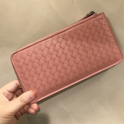 New Leather Wallet TikTok Same Coin Purse Wallet Lamb Leather Card Holder Certificate Card Holder Ladies Card Holder Long