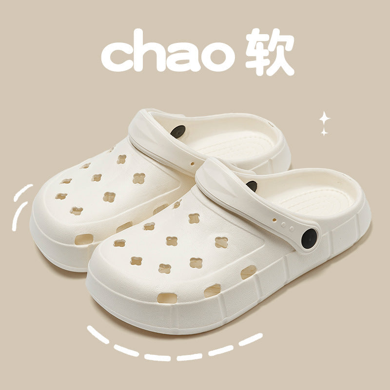 Poop Hole Shoes Summer Outdoor Wear Lightweight Dual-Use Sandals Sports Casual Couple Closed Toe Beach Slippers Women