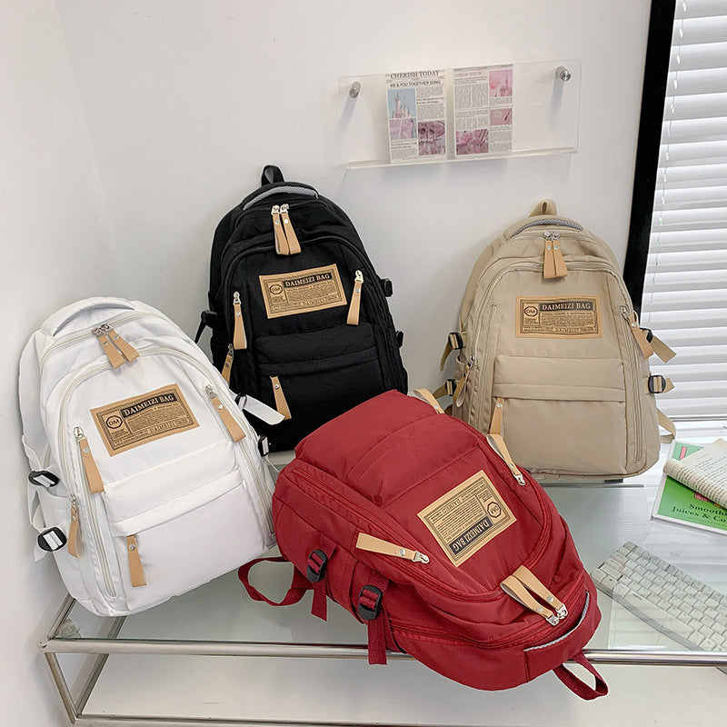 Schoolbag Female Large Capacity High School Junior High School Student Middle School Students' Backpack Primary School Student Letter Backpack College Students' Backpack