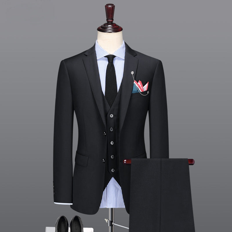 IKEARLAX  [High-Count Australian Wool] Suit Suit Men's Business Suit Vest Business Clothing Groom Wedding Suit