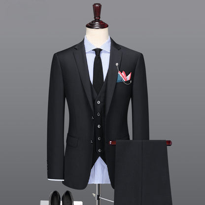 IKEARLAX  [High-Count Australian Wool] Suit Suit Men's Business Suit Vest Business Clothing Groom Wedding Suit