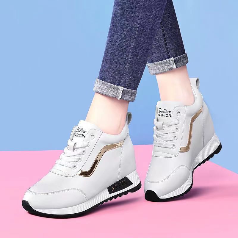 ikearlax Cross-Border Spring New Sports and Leisure Women's Shoes Fashion All-Match Trendy Height Increasing Insole Women's Shoes Korean Style Platform Women's Shoes