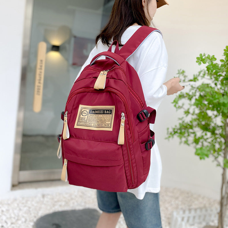 Schoolbag Female Large Capacity High School Junior High School Student Middle School Students' Backpack Primary School Student Letter Backpack College Students' Backpack