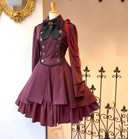 ikearlax Wish Hot Medieval Renaissance Vintage Bow Long Sleeve Ruffled Cosplay Dress Mi1624