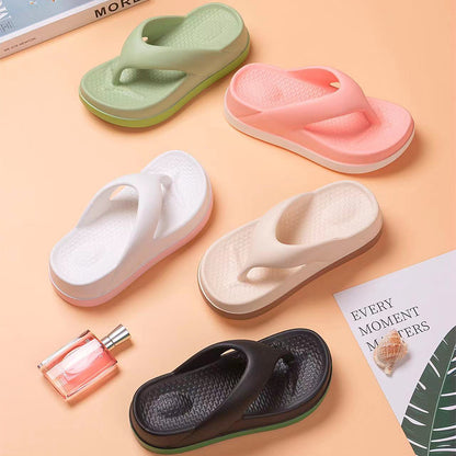 Summer New Women's Raise the Bottom Shit Feeling Eva Flip-Flops Ins All-Match Beach Flip-Flops Slippers Cross-Border