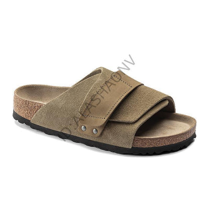 Full Cowhide Birkenstock Non-Slip Velvet Velcro Men's and Women's Same Style Boken Cork Sole One-Word Sandals Women's Outer Wear