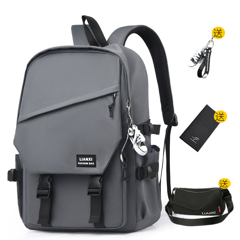 Schoolbag Male College Student Daily Travel Backpack Men's Backpack Female Korean Simple Versatile Travel Computer Bag Female