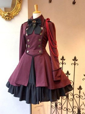 ikearlax Wish Hot Medieval Renaissance Vintage Bow Long Sleeve Ruffled Cosplay Dress Mi1624