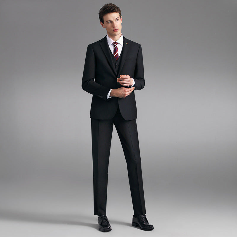 IKEARLAX  [High Wool] Bead Edge Suit Suit Men's Groom Wedding Suit Slim Fit Business Business Suit Formal Wear