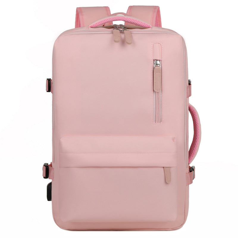 Backpack Women's Short-Distance Travel Bag Business Trip Large Capacity Schoolbag High Sense Men's Expansion Computer Backpack