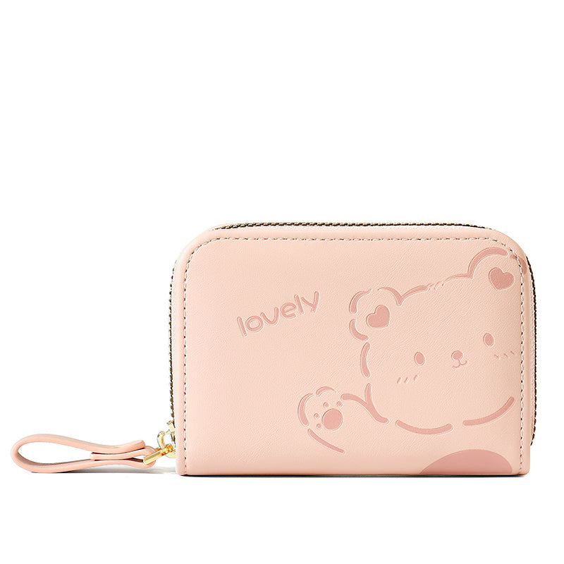 2024 New Japan and South Korea Cute Cartoon Card Holder Female Compact Mini Multi-Card Holder Card Case Student Zipper Coin Purse Fashion