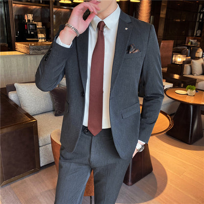 IKEARLAX  Casual Suit Men's Three-Piece Business Suit Handsome Groomsmen Group Groom Dress Office One Piece Dropshipping