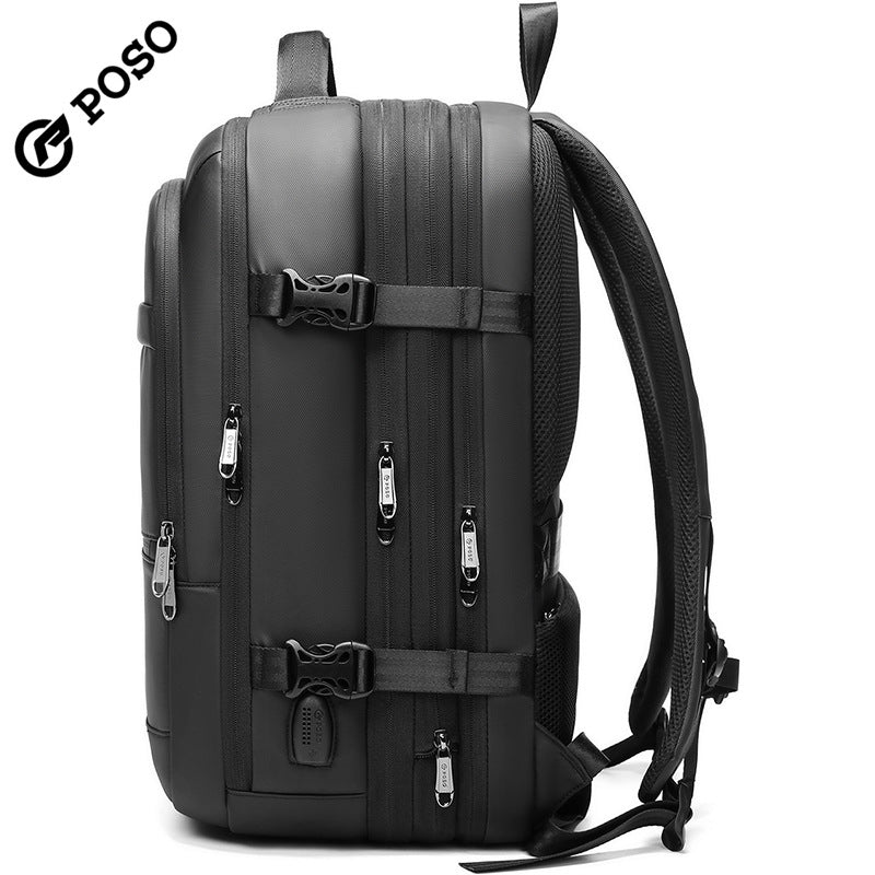 Fashion Brand Large Capacity Men's Travel Backpack Scalable Capacity Travel Carry-on Luggage Dry Wet Separation Multi-Purpose Package