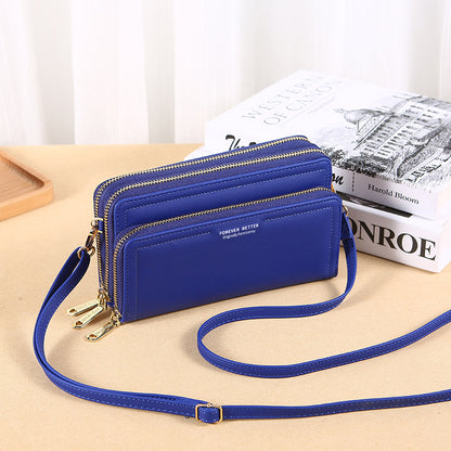 Lonny New Women's Long Wallet Double-Layer Double Zipper Large-Capacity Handbag Multi-Functional Fashion Shoulder Bag