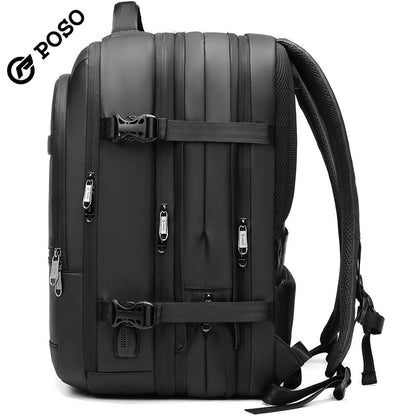 Fashion Brand Large Capacity Men's Travel Backpack Scalable Capacity Travel Carry-on Luggage Dry Wet Separation Multi-Purpose Package