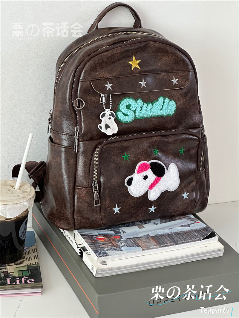 Retro Cute Puppy Schoolbag Ins Style Small Size Travel Student Backpack Y2g Sweet Hot Girl Casual Puma Small