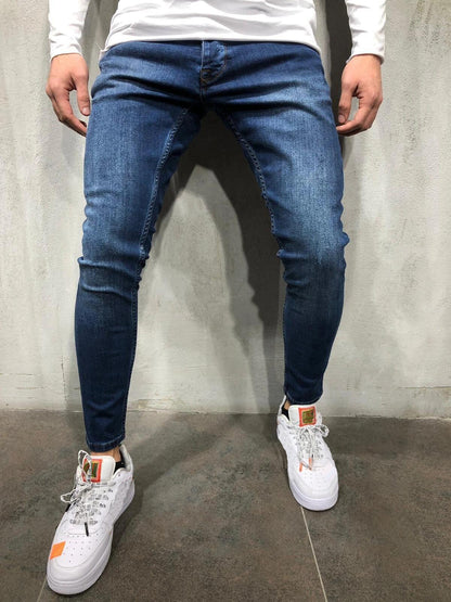 High Quality European and American Men's Stretch Skinny Jeans Hot Trade New SATINE Three Colors Hot